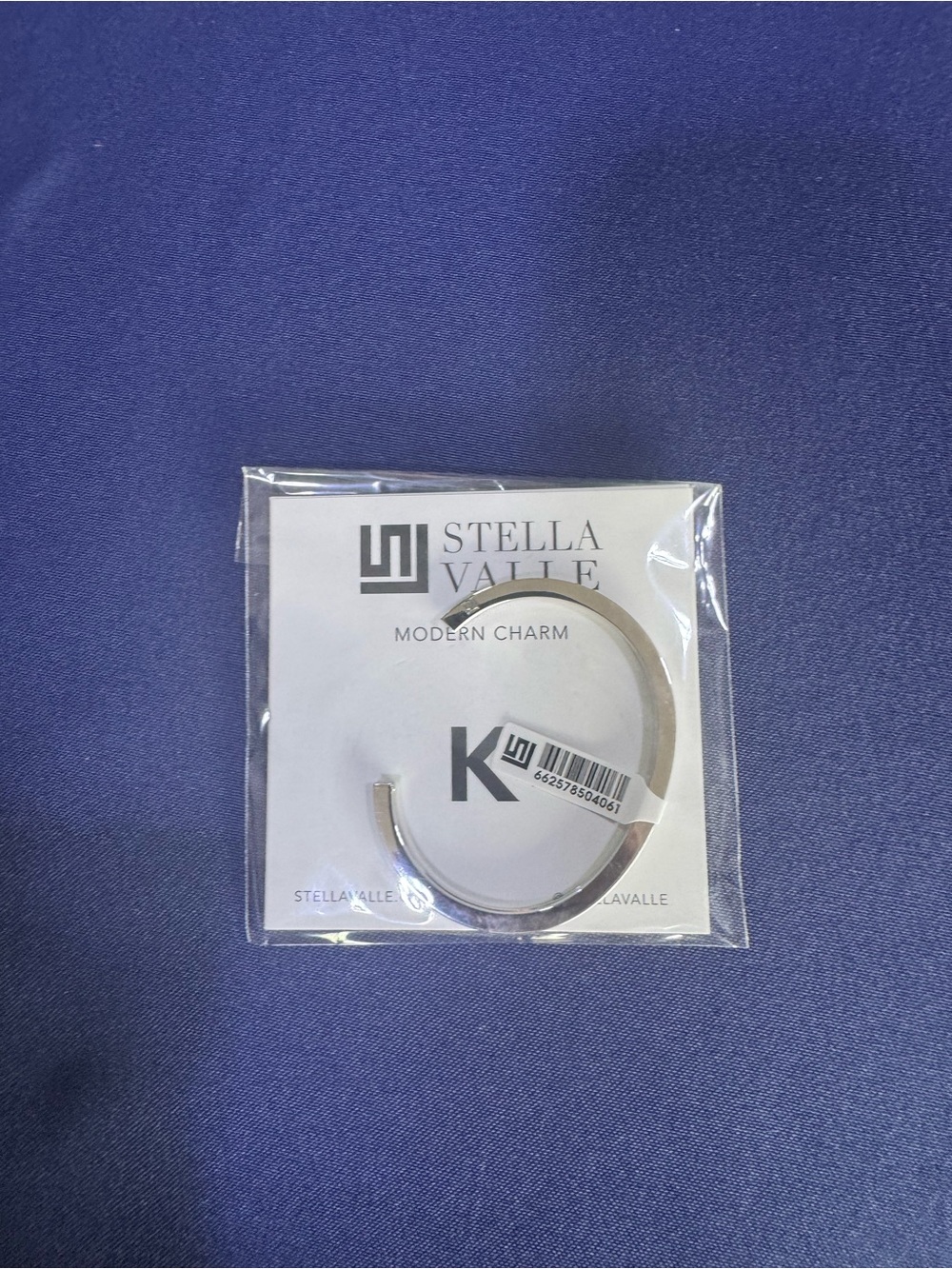 Stella Valle Silver Modern Charm “k” bracelet Cuff